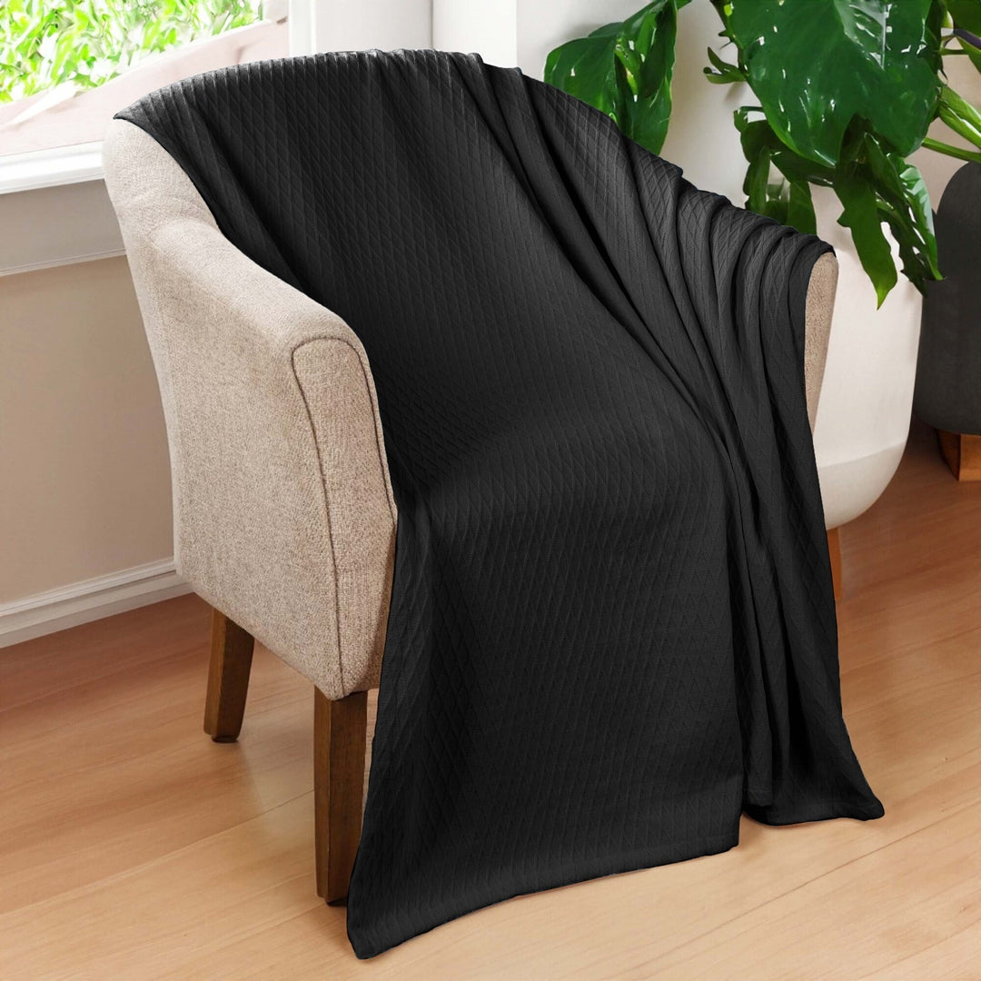 Diamond Weave All-Season Bedding Cotton Blanket