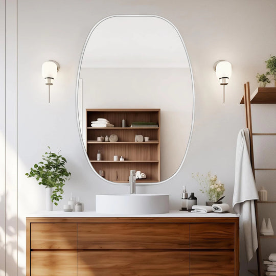 2 Pack Oval Mirror Vanity Decorative Wall Mirror