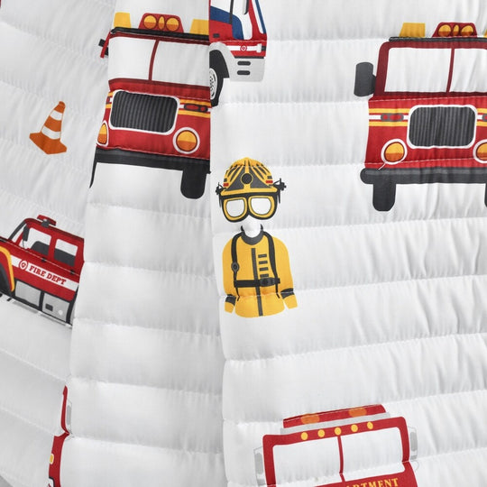 Fire Truck Reversible Print Throw Blanket