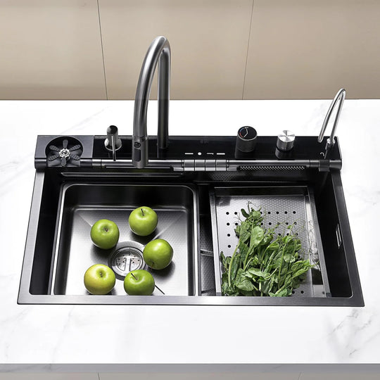 304 Stainless Steel Waterfall Kitchen Sink Set with Pull-Down Faucet KS2207 (Series)