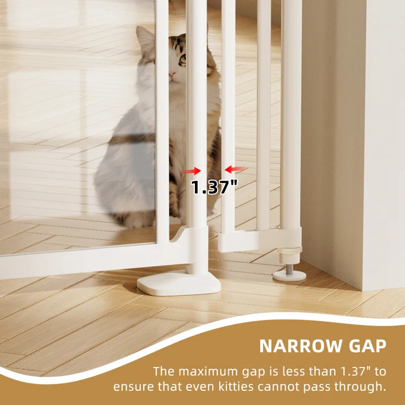 75"-98" Extra Tall Cat Gate, Clear Width Adjustable Pressure Mounted Pet Safety Gate with Auto-Close, No Drilling for Stairs, Kitchen, Hallway