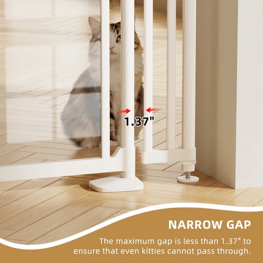 75"-98" Extra Tall Cat Gate, Clear Width Adjustable Pressure Mounted Pet Safety Gate with Auto-Close, No Drilling for Stairs, Kitchen, Hallway