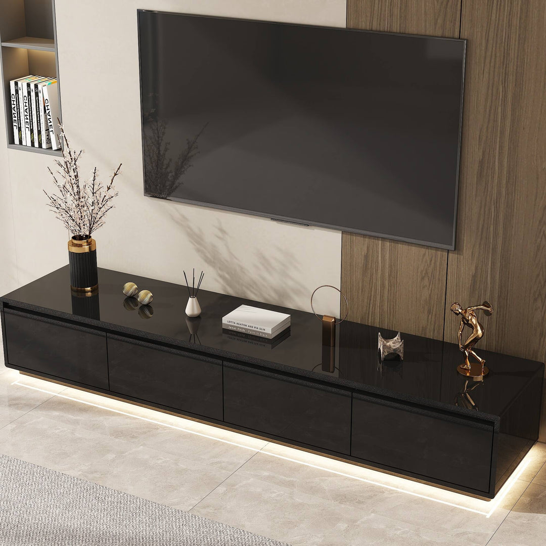 Chic Led-Lit Media Console for Stylish Homes Entertainmnet Center - 70.9"
