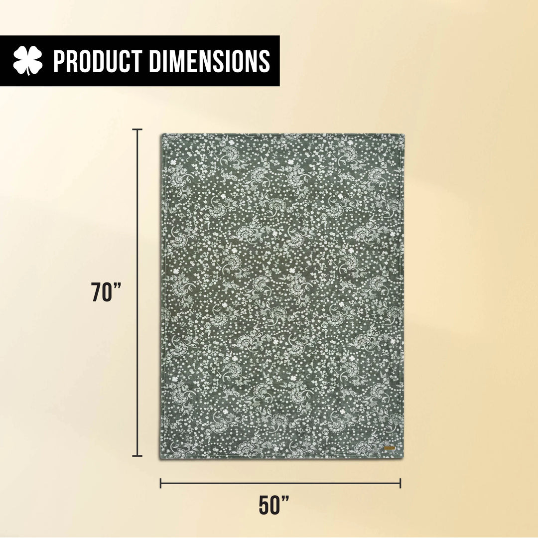 Lucky Clovers Plush Throw Blankets