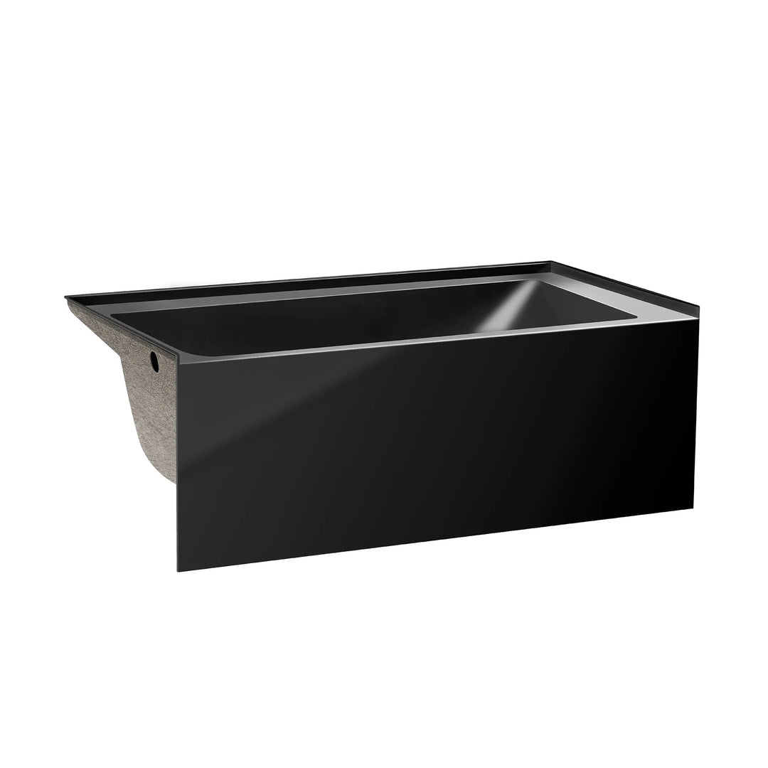 Acrylic-Fiberglass Soaking Bathtub, White. Alcove/Apron Front