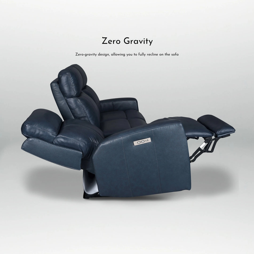 81.5'' Genuine Leather Zero Gravity Power Recliner Sofa with Power Headrest, USB&USB-C Port