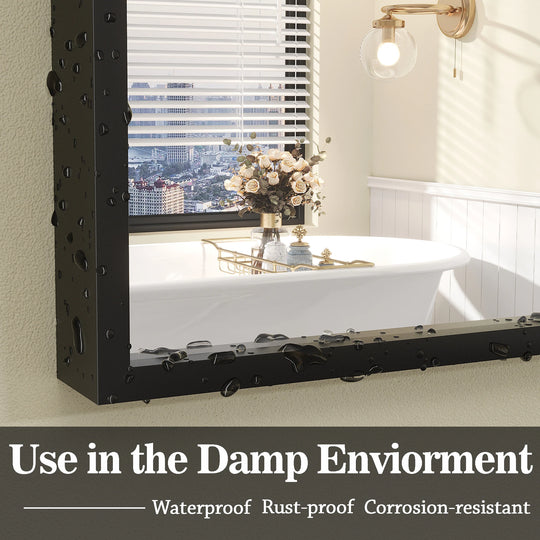 Modern Metal Framed French Cleat Mounted Wall Bathroom Vanity Mirror