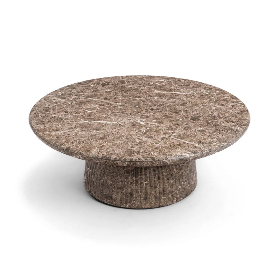 Maddox Single round Coffee Table Stone Marble Effect