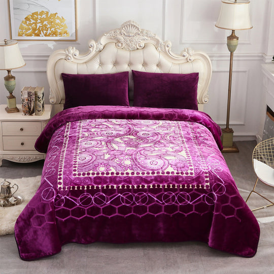 Heavy Korean Mink Fleece King Size Blanket, Christmas Gift for Parents