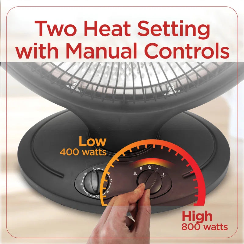 Winter Ready Series 800 Watt Electric Radiant Radiator Heater, Black