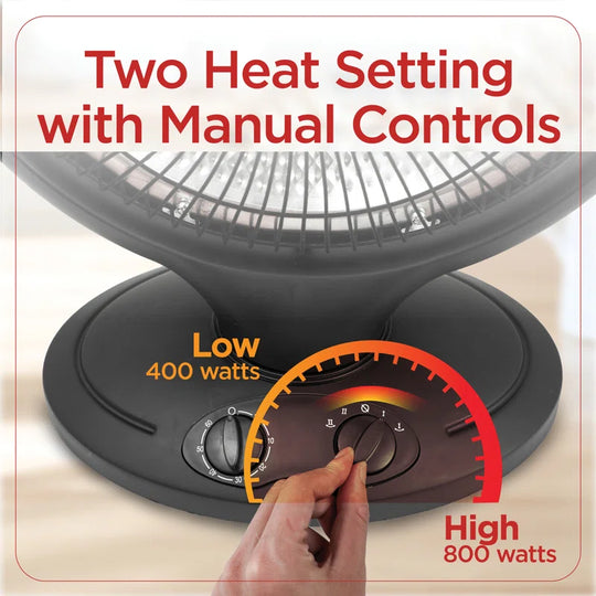 Winter Ready Series 800 Watt Electric Radiant Radiator Heater, Black