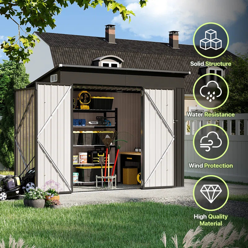 7 Ft. 6 In. W X 3 Ft. 8 In. D Metal Lean-To Storage Shed