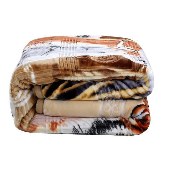 Empyrean Velvet 2 Ply Heavy Reversible Printed Raschel Blanket