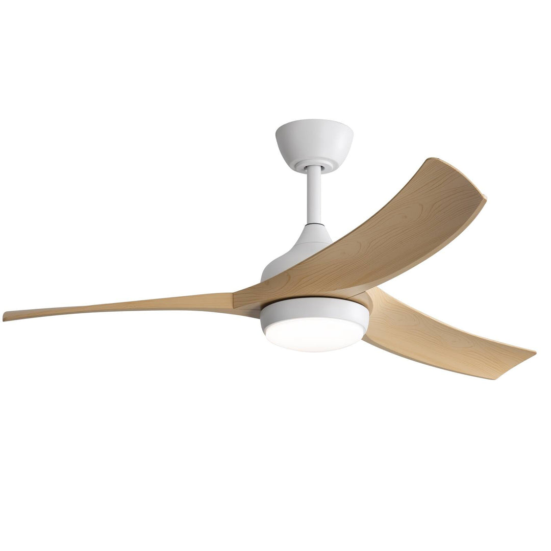 Sofucor 42"/48"/ 52"/60"Noiseless Walnut Wood Ceiling Fan with Remote Control, Integrated Light Optional