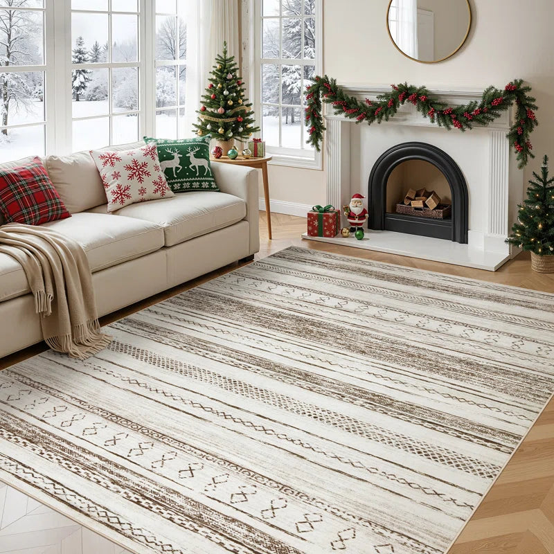 Anthonyville Area Rug Living Room Rugs: Washable Boho Large Neutral Farmhouse Soft Moroccan Stain Resistant Indoor Floor Carpet for Bedroom Nursery Kids Playroom Office Dining Room Home House Decor