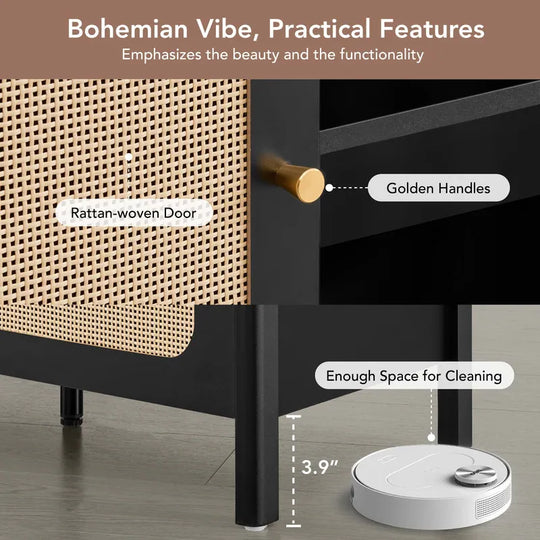 62" Bohemian TV Stand Modern Media Console Entertainment Center