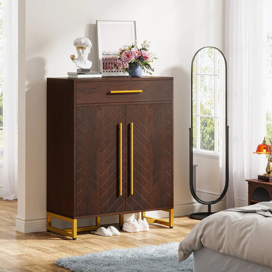 20-Pair Shoe Storage Cabinet with Drawer for Entryway - 31.5"L X 15.75"W X 39.37"H
