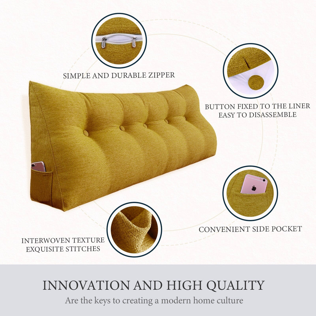 Bed Rest Wedge Reading Pillow Headboard Back Support Cushion