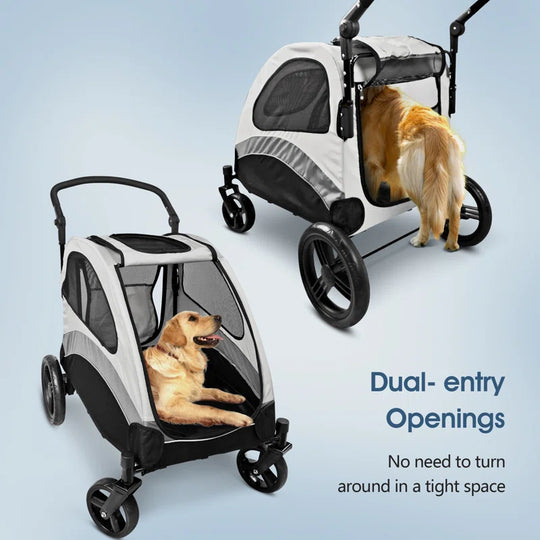 Dog Stroller for Medium and Large Dogs Folding Pet Cat Stroller