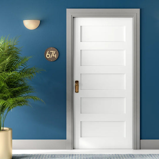 Paneled Solid Wood Primed Shaker Standard Door