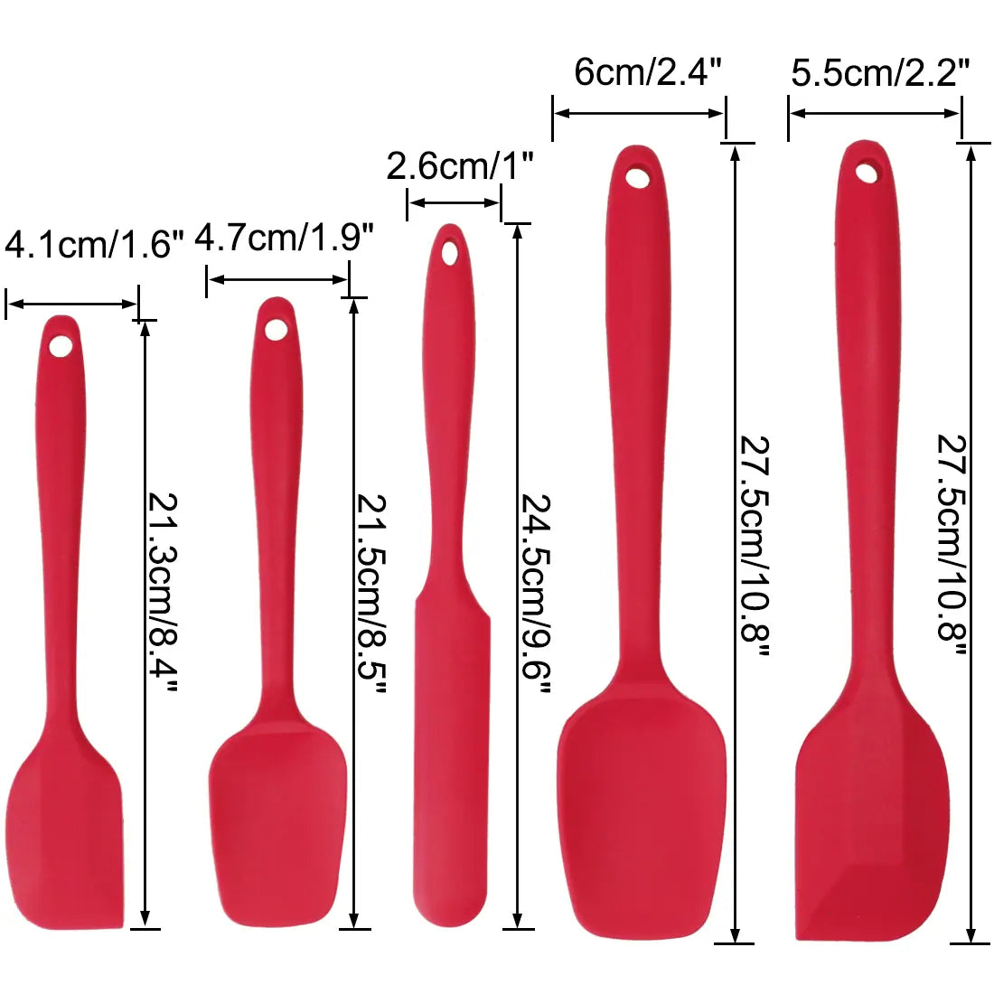 5Pcs Silicone Spatula Set Heat Resistant Non Stick Spatula