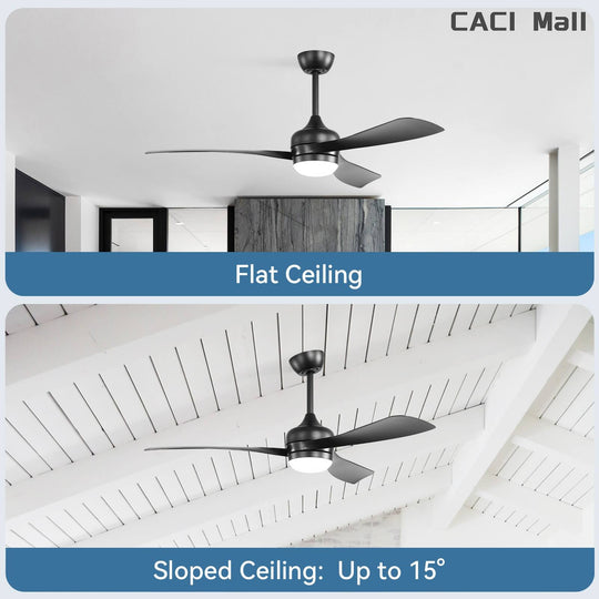 Sofucor 52/60 Inch Ceiling Fan with Integrated LED Light and Remote Control Quiet DC Motor