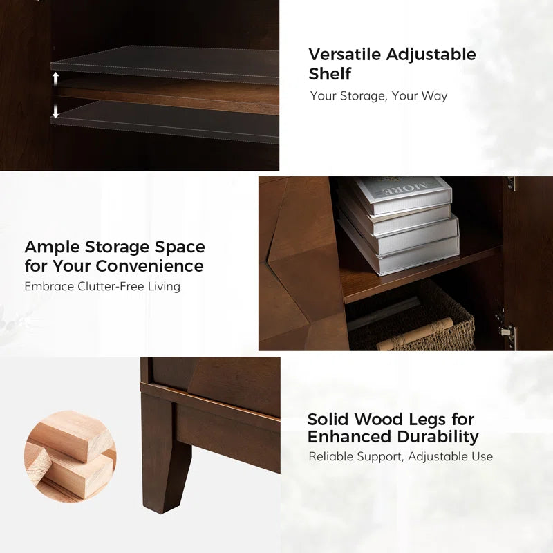 Sara 30.6" Contemporary 2 - Door Storage Cabinet with Adjustable Shelves