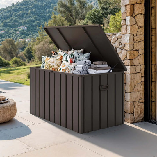 Outdoor Deck Box Waterproof Lockable Storage Box Container with Lid