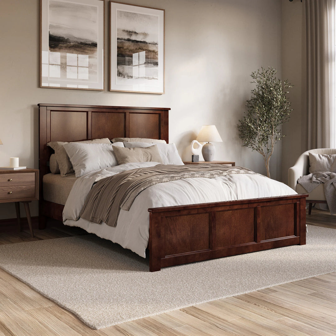 Charlotte Solid Wood Low Profile Platform Bed with Matching Footboard