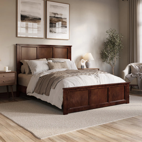 Charlotte Solid Wood Low Profile Platform Bed with Matching Footboard