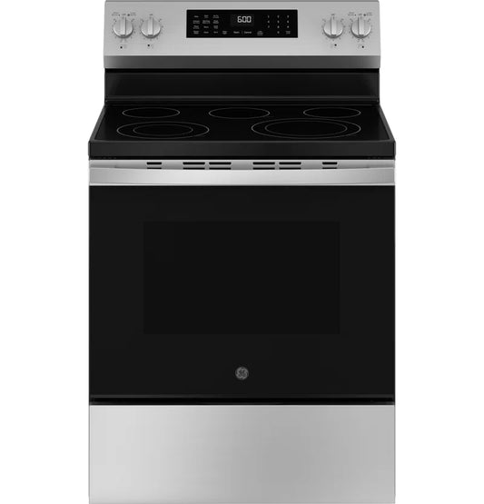 GE 30" Free Standing Electric Convection Range with No Preheat Air Fry and Easywash Oven Tray