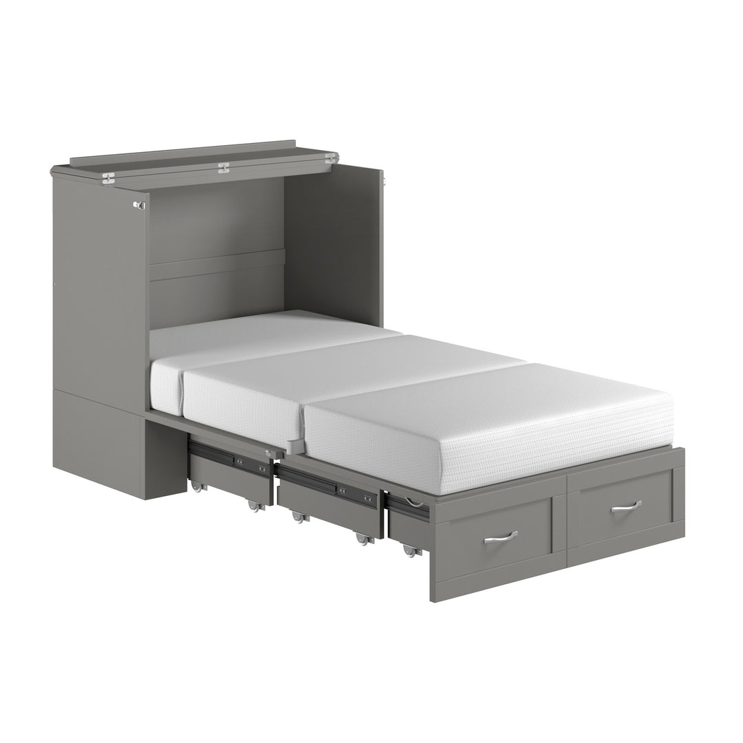 Hamilton Murphy Bed Chest with Mattress and Storage Drawer