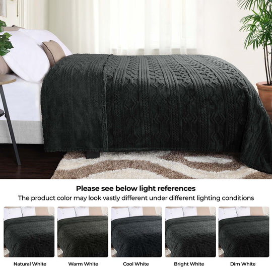 Arctic Boho Jacquard Plush Fluffy Fleece Blanket