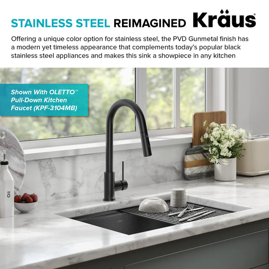 Kore Workstation Undermount Stainless Steel Kitchen Sink