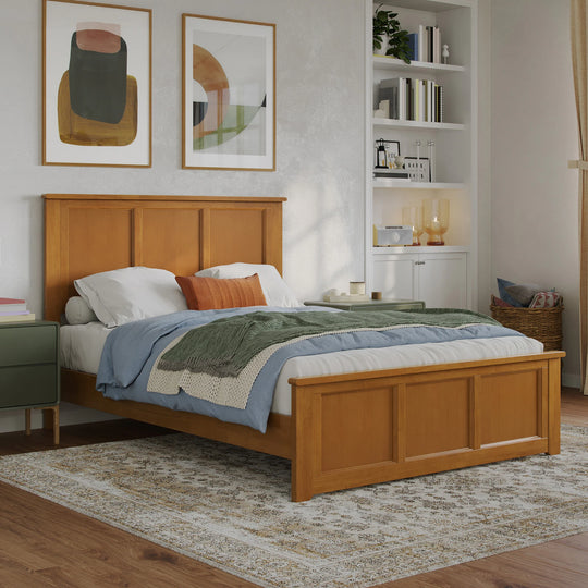 Charlotte Solid Wood Low Profile Platform Bed with Matching Footboard