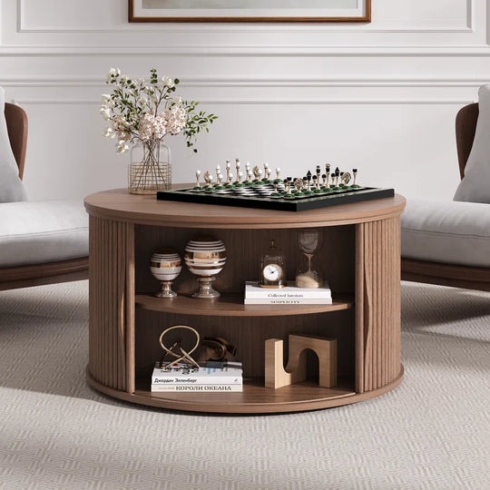 Round Coffee Table with Lifting Top,31.5” Lift Top Coffee Table with Hidden Compartment