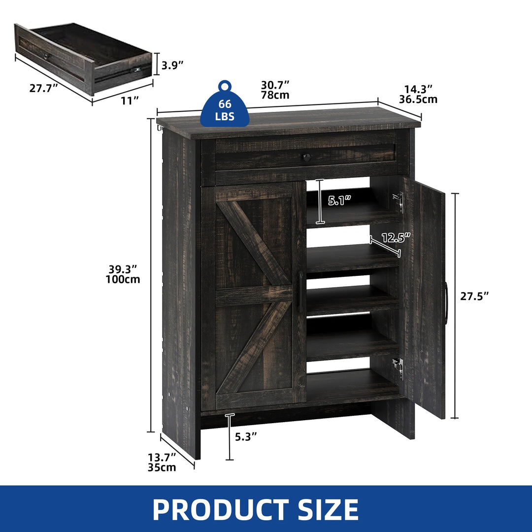 Shoe Storage Cabinet with Drawers Entryway Shoe Storage