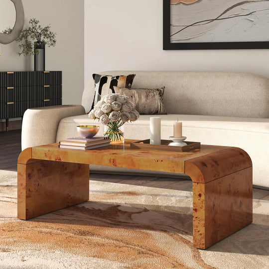 NPD Furniture Adriel Burl Wood Coffee Table