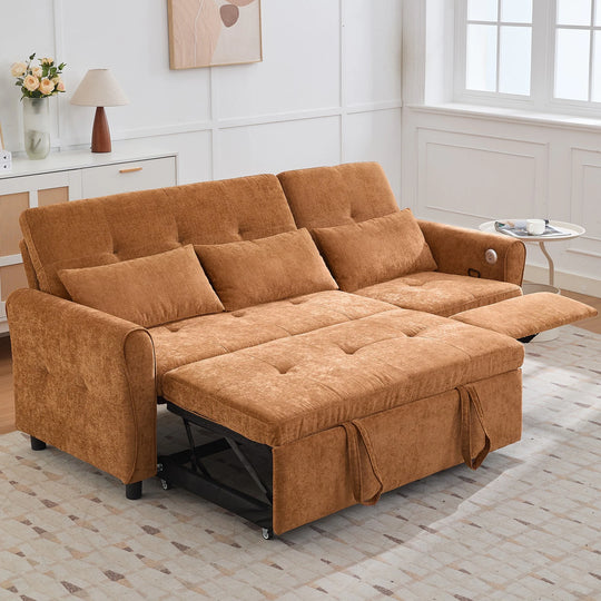 2-In-1 Sofa with Pull-Out Sleeper & Reversible Recliner by