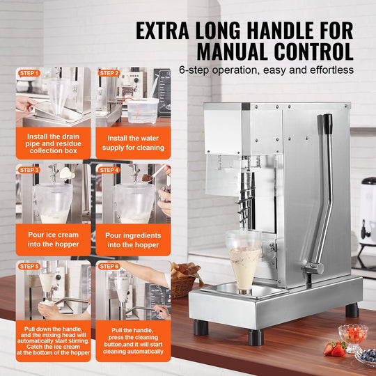 Ice Cream Blender, High-Speed Ice Cream Maker Mixer Stir Machine, Stepless Speed Adjustment
