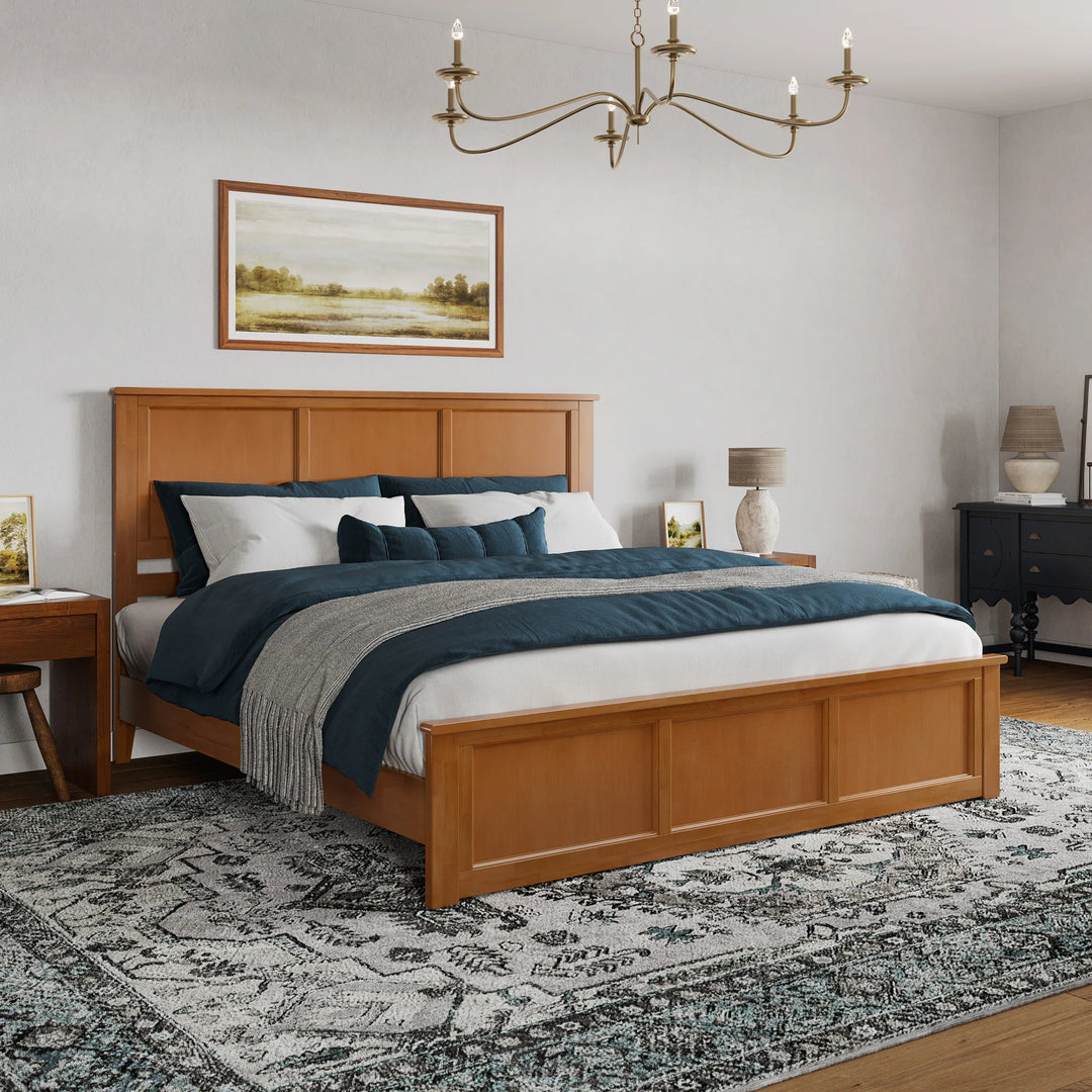 Charlotte Solid Wood Low Profile Platform Bed with Matching Footboard