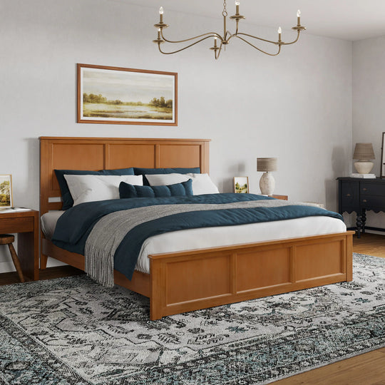 Charlotte Solid Wood Low Profile Platform Bed with Matching Footboard
