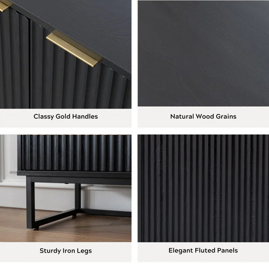 Neketa Wood Accent Cabinet with Metal Base