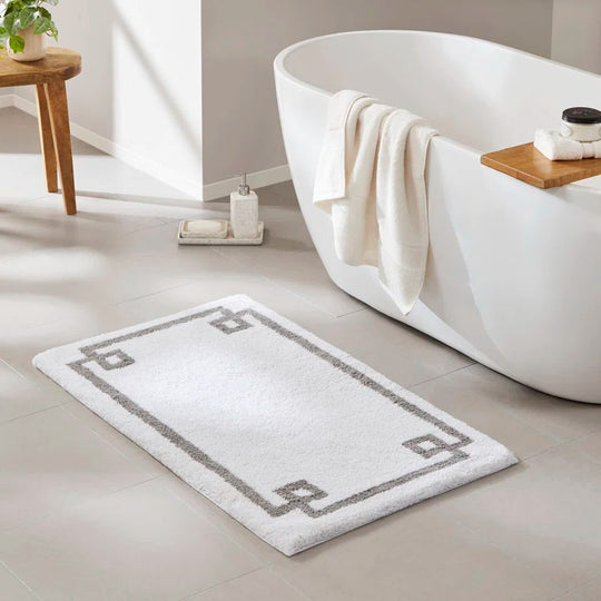 Evan 100% Cotton Tufted Bath Rug with Non-Slip Backing