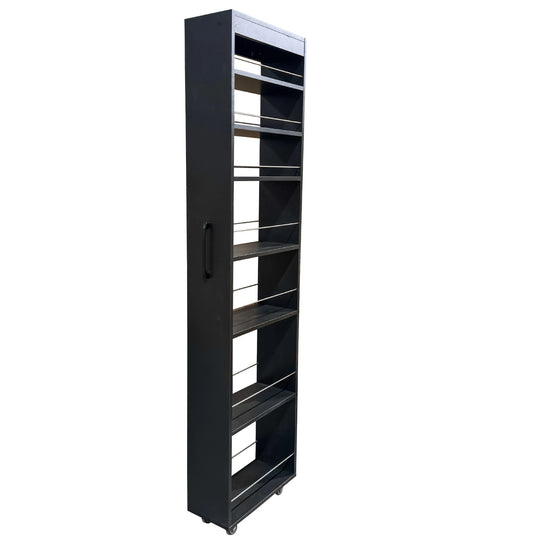 7-Tier Rolling Storage Shelf, Modern Pull-Out Organizer with Single-Sided Access for Kitchen, Living Room, Pantry