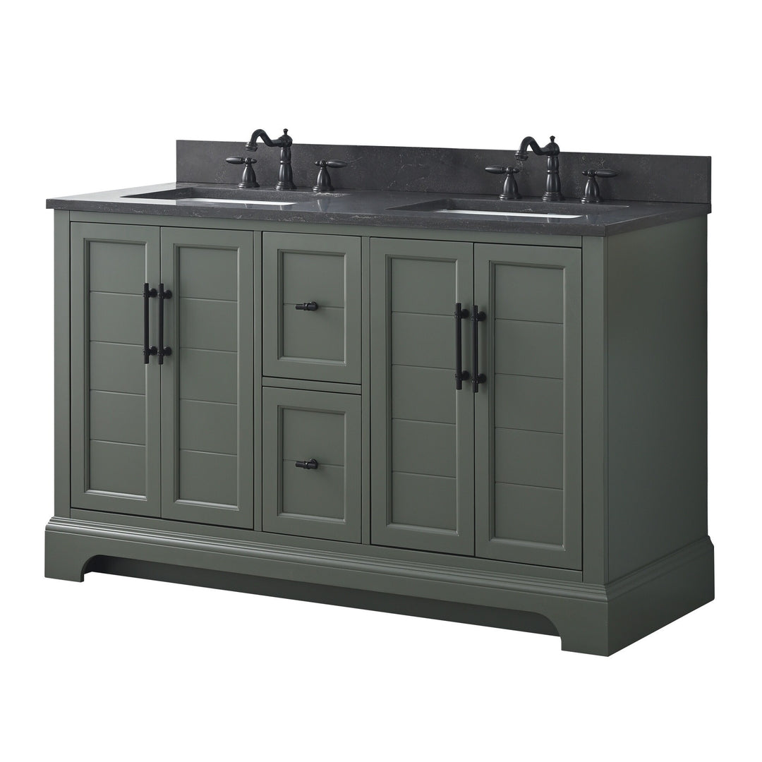 54" Double Sink Bathroom Vanity with Top & Backsplash
