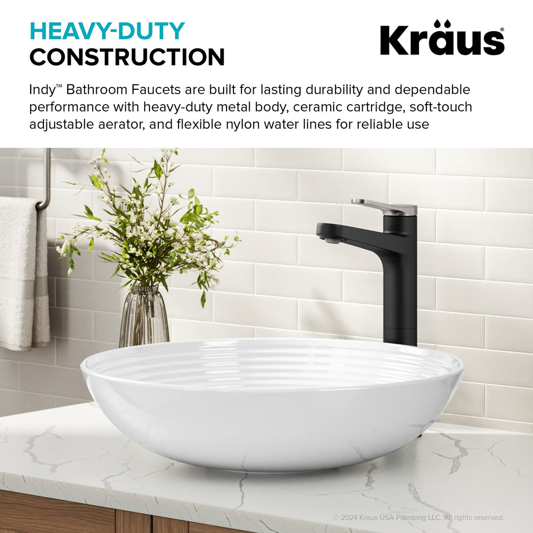 Indy Single Handle Vessel Bathroom Faucet with Pop up Drain