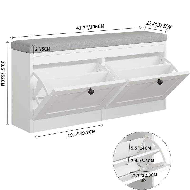 12 Pair Shoe Storage Bench