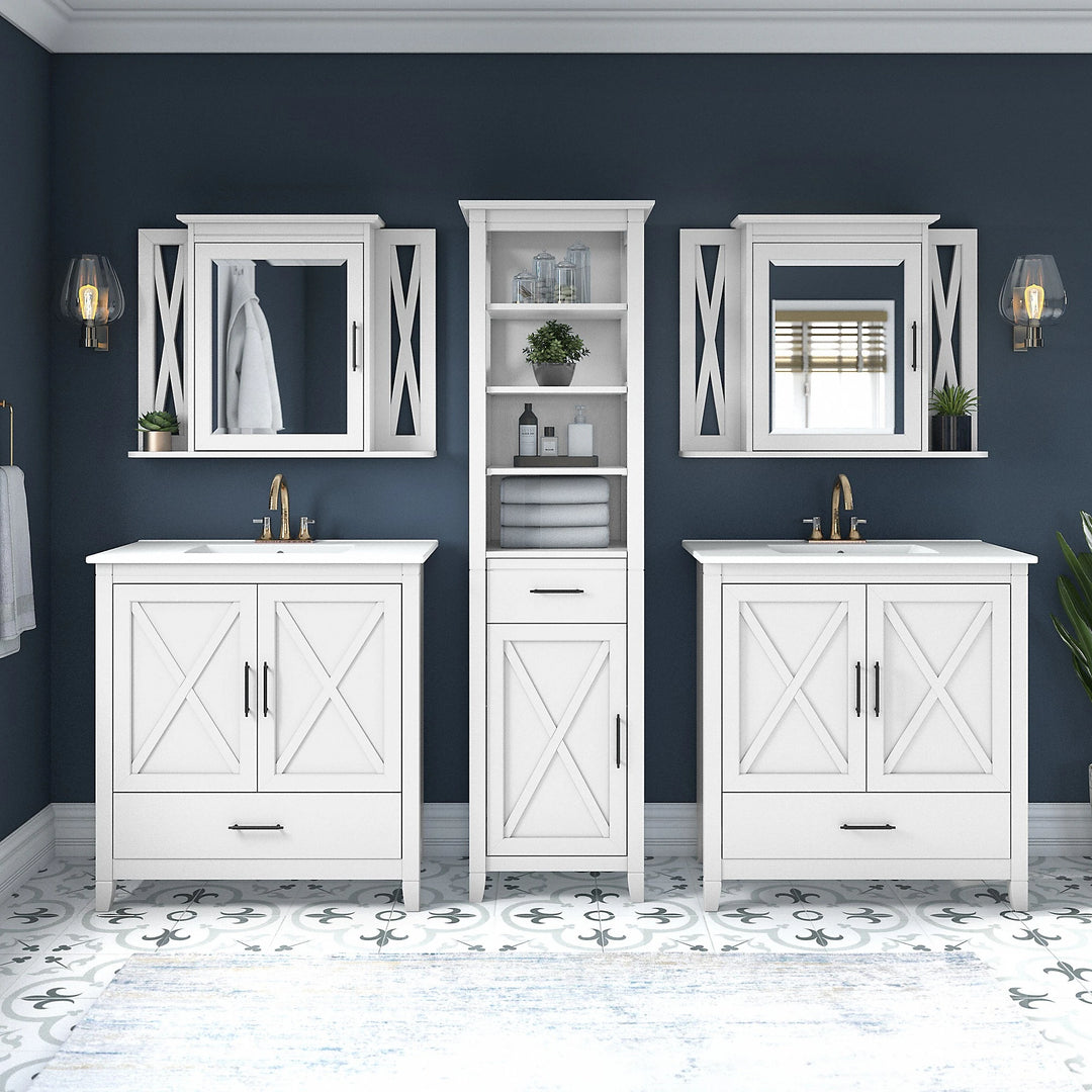 Key West 64W Double Vanity with Sinks and Storage by