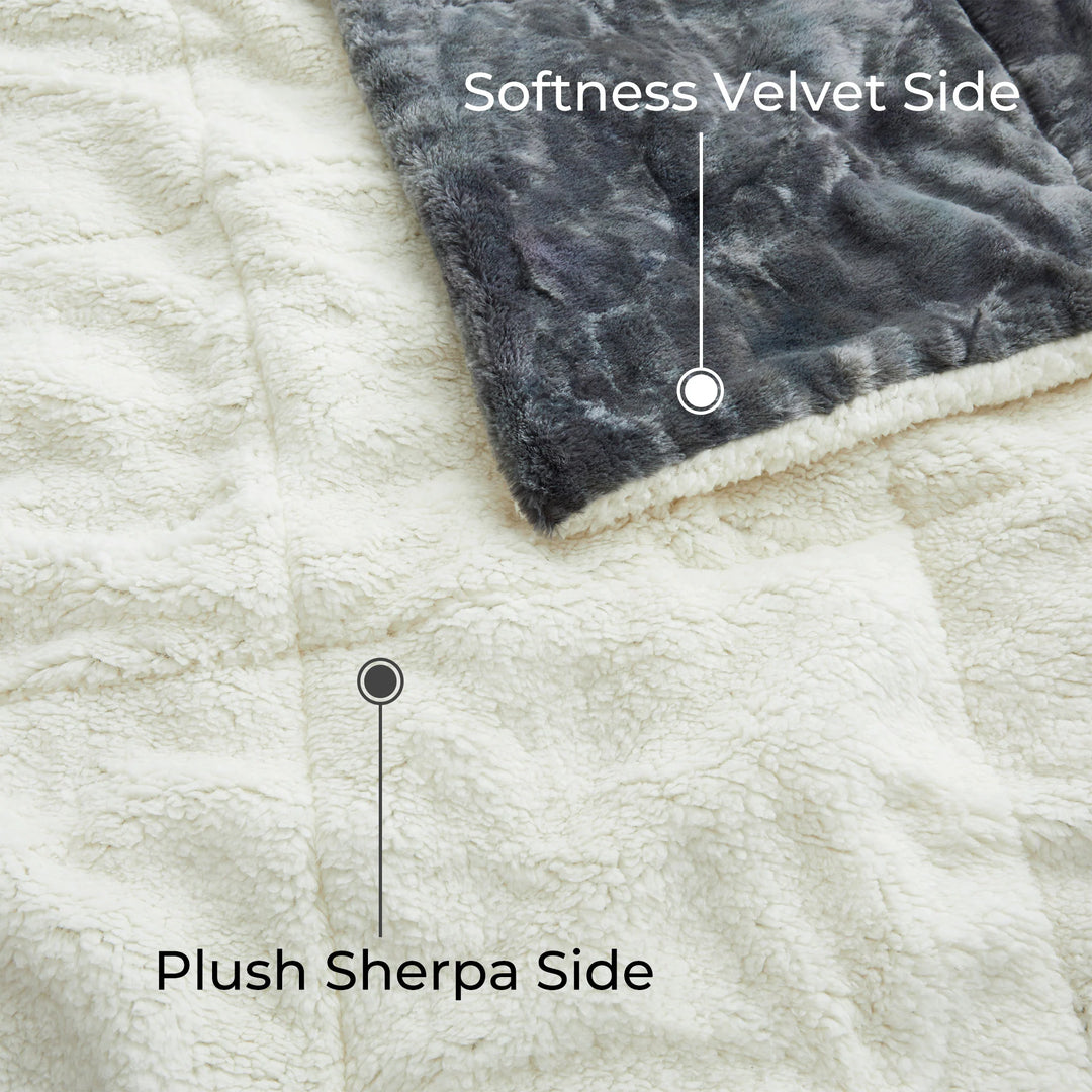 3 Piece Winter Reversible Comforter Set Faux Shearling Ultra Soft Minky Plush and Fuzzy Fleece Microfiber